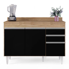 Balcão De Cozinha Lavanderia Com Tampo 02 Gavetas Beth 120 Cm