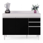 Balcão De Cozinha Lavanderia Com Tampo 02 Gavetas Beth Branco