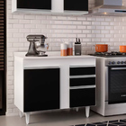 Balcão De Cozinha Lavanderia Com Tampo 02 Gavetas Bia Branco
