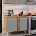 Balcão De Cozinha Lavanderia Com Tampo 02 Gavetas Bia Castanh