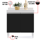 Balcão De Cozinha Lavanderia Com Tampo 02 Portas Sara 80 Cm L