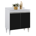 Balcão De Cozinha Lavanderia Com Tampo 02 Portas Sara 80 Cm L