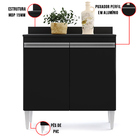 Balcão De Cozinha Lavanderia Com Tampo 02 Portas Sara 80 Cm L