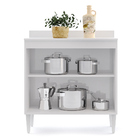 Balcão De Cozinha Lavanderia Com Tampo 02 Portas Sara 80 Cm L