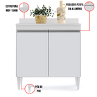 Balcão De Cozinha Lavanderia Com Tampo 02 Portas Sara 80 Cm L