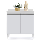 Balcão De Cozinha Lavanderia Com Tampo 02 Portas Sara 80 Cm L