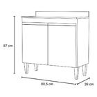 Balcão De Cozinha Lavanderia Com Tampo 02 Portas Sara 80 Cm L