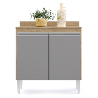 Balcão De Cozinha Lavanderia Com Tampo 02 Portas Sara 80 Cm L