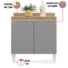 Balcão De Cozinha Lavanderia Com Tampo 02 Portas Sara 80 Cm L