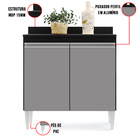 Balcão De Cozinha Lavanderia Com Tampo 02 Portas Sara 80 Cm L