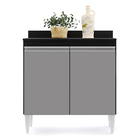 Balcão De Cozinha Lavanderia Com Tampo 02 Portas Sara 80 Cm L