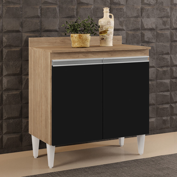 Balcão De Cozinha Lavanderia Com Tampo 02 Portas Sara 80 Cm L