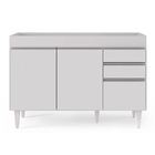 Balcão De Cozinha Lavanderia Sem Tampo 02 Gavetas Beth 120 Cm