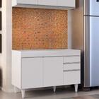 Balcão De Cozinha Lavanderia Sem Tampo 02 Gavetas Beth 120 Cm