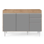 Balcão De Cozinha Lavanderia Sem Tampo 02 Gavetas Beth 120 Cm