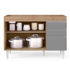 Balcão De Cozinha Lavanderia Sem Tampo 02 Gavetas Beth 120 Cm