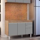 Balcão De Cozinha Lavanderia Sem Tampo 02 Gavetas Beth 120 Cm