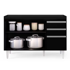 Balcão De Cozinha Lavanderia Sem Tampo 02 Gavetas Beth 120 Cm