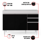 Balcão De Cozinha Lavanderia Sem Tampo 02 Gavetas Beth Branco