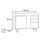 Balcão De Cozinha Lavanderia Sem Tampo 02 Gavetas Bia Branco