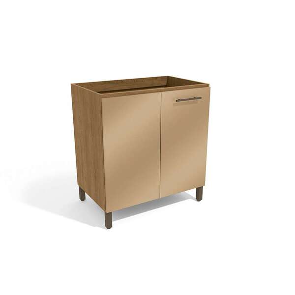 Balcão De Cozinha Looby 2 Pt  Freijó E Champagne