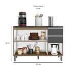 Balcão De Cozinha Lyon 2 Pt 3 Gv Carvalho E Grafite