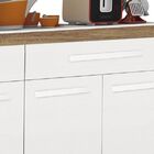 Balcão De Cozinha Madri Branco Brilho Com Canelato - Trinobél