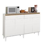 Balcão De Cozinha Madri Branco Brilho Com Canelato - Trinobél