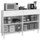 Balcão De Cozinha Madri Branco Brilho Com Canelato - Trinobél