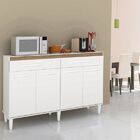 Balcão De Cozinha Madri Branco Brilho Com Canelato - Trinobél