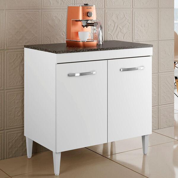 Balcão De Cozinha Madrid Kaiki Moveis Branco Cestaplus