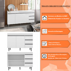 Balcão De Cozinha Madrid Para Pia De 120cm Branco - Montanari