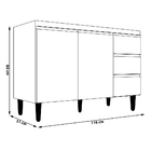 Balcão De Cozinha Madrid Para Pia De 120cm Preto - Montanaris
