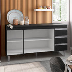 Balcão De Cozinha Madrid Para Pia De 120cm Preto - Montanaris