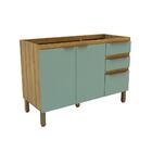 Balcão De Cozinha Magnólia Sem Tampo 2 Pt 3 Gv Mel E Verde