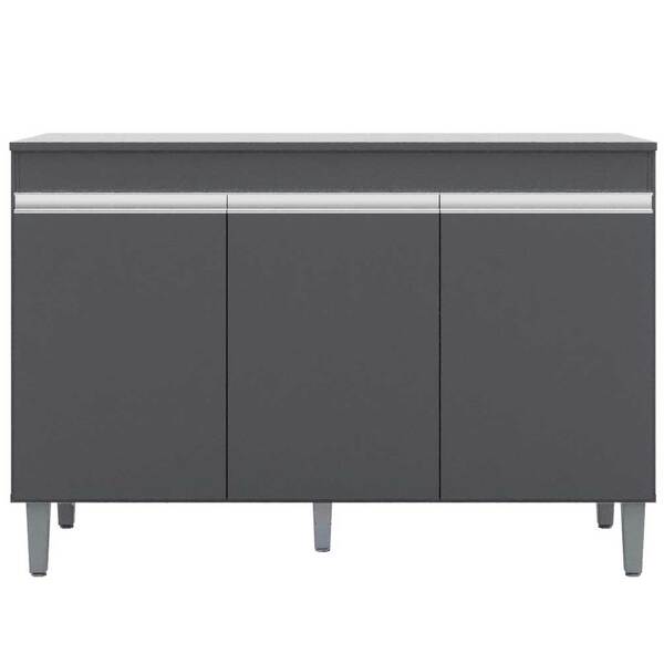 Balcão De Cozinha Manu Para Pia De 1 20cm S/tampo Cinza - Mon