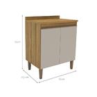 Balcão De Cozinha Margarida Com Tampo 2 Pt Mel E Arenas