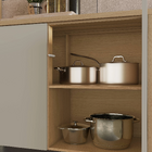 Balcão de Cozinha 100% MDF Carvalho e Greige com 1 Porta e 3 Gavetas 120x91x52cm Condessa Nesher