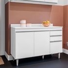 Balcão De Cozinha Melissa C/ Tampo 120cm Branco - Vallisa Dec