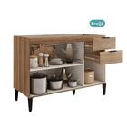 Balcão De Cozinha Miami 1200mm 2 Portas 3 Gavetas Sem Tampo C