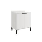 Balcão De Cozinha Miami 800mm 2 Portas Com Tampo Carraro Bran