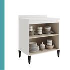 Balcão De Cozinha Miami 800mm 2 Portas Com Tampo Carraro Bran