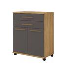 Balcão De Cozinha Mônaco 2 Portas 2 Gavetas Cinamomo Grafite