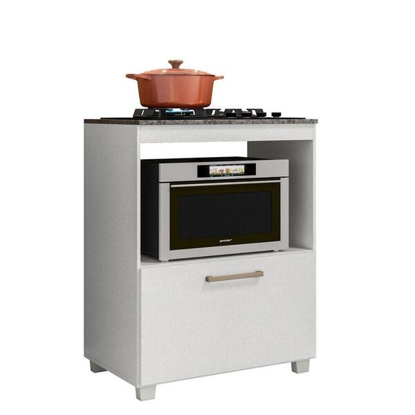 Balcão De Cozinha Moob Para Cooktop 5 Bocas 1 Porta Branco
