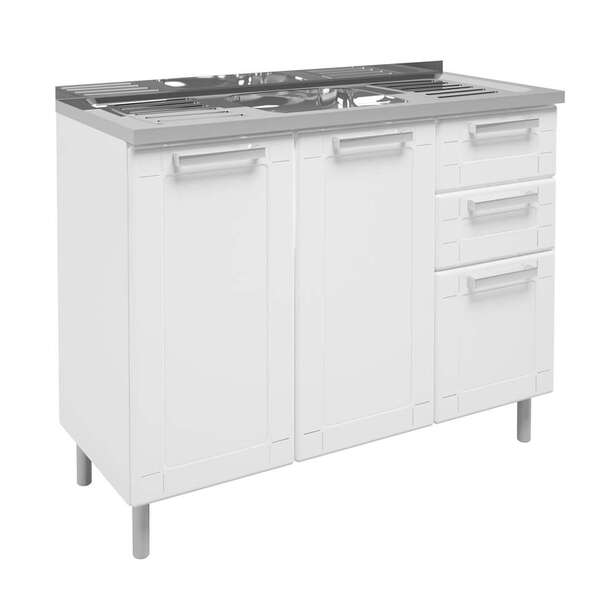 Balcão De Cozinha Múltipla Com Tampo 3 Pt 2 Gv Branco