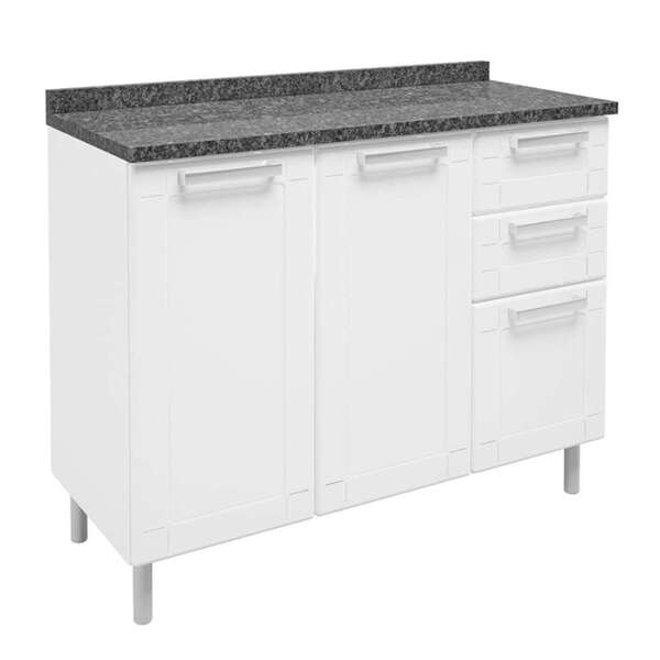 Balcão De Cozinha Multipla Com Tampo 3 Pt 2 Gv Branco