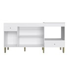 Balcão De Cozinha Multiuso 180cm Bm06  Branco Branco