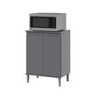 Balcão De Cozinha Multiuso 2 Portas Itália Grafite Ej Móveis