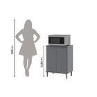 Balcão De Cozinha Multiuso 2 Portas Itália Grafite Ej Móveis