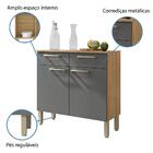 Balcão De Cozinha Nala 2 Portas 2 Gavetas Freijó / Grafite